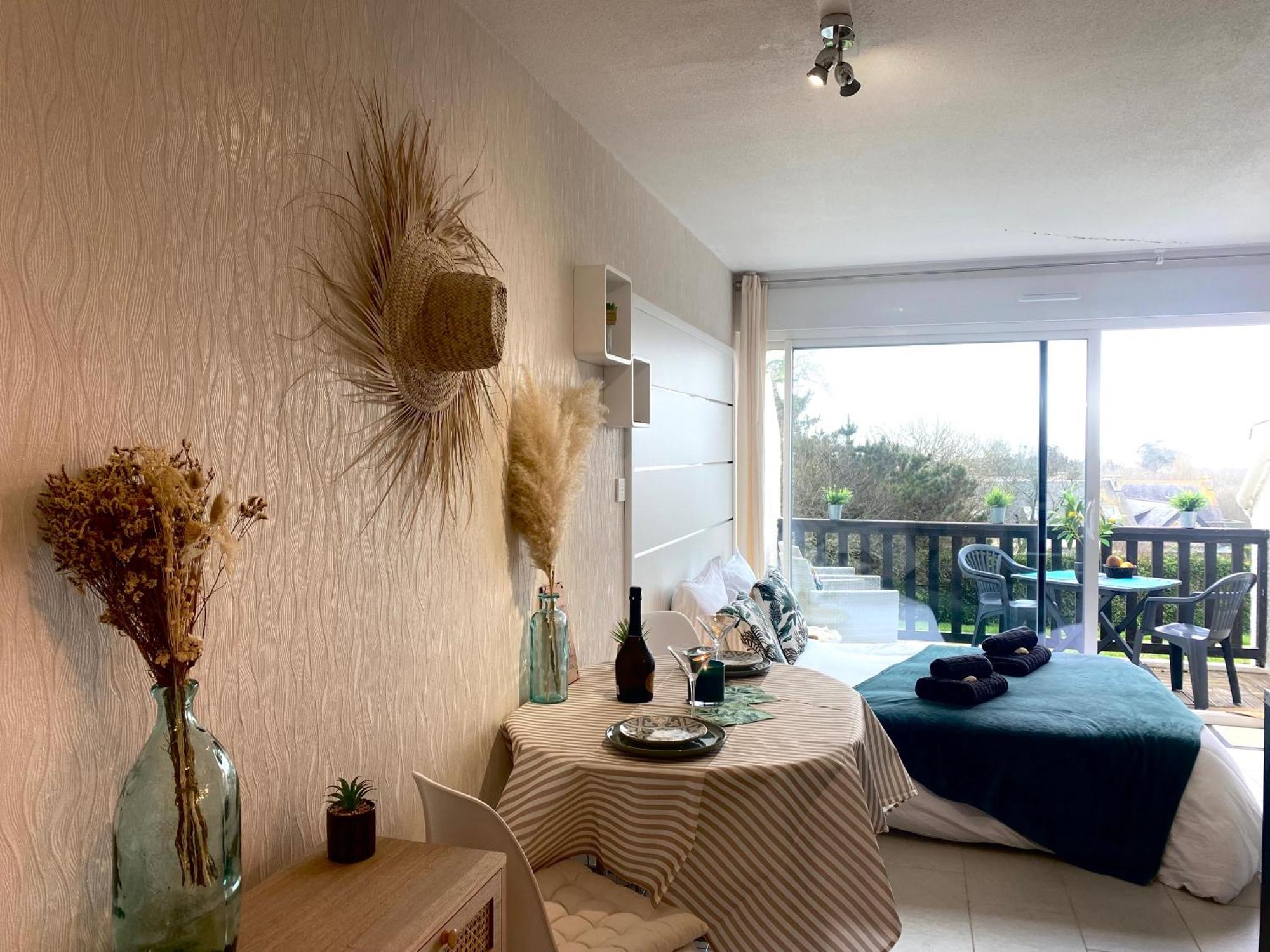 Studio Blue Horizon Vue Mer Guidel-Plage Kültér fotó